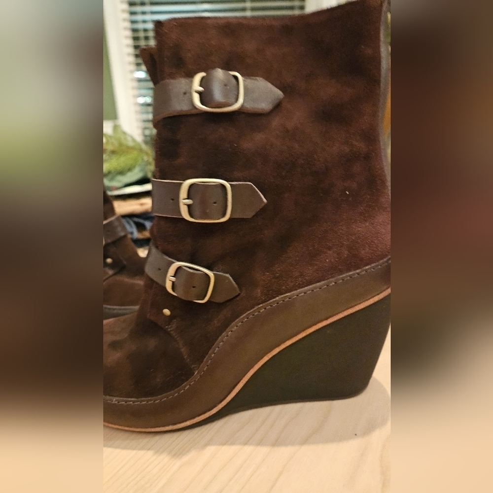 CAMPER Women's Julia Wedges Heels Brown Leather.. Size 7.5 - Picture 4 of 16